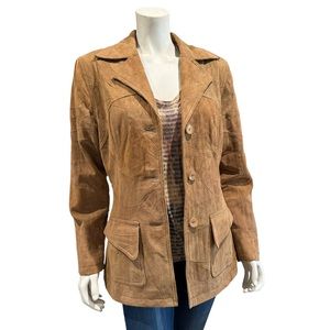 Vintage Tan Suede Western Patchwork Jacket